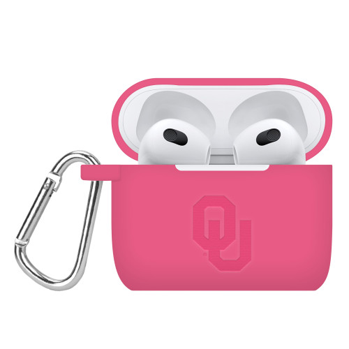 Oklahoma Sooners Engraved Silicone Compatible with Apple AirPods Gen 3 Case Cover (Pink)