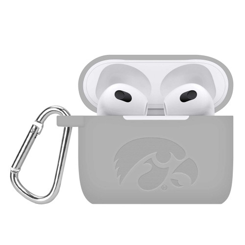 Image of Iowa Hawkeyes Engraved Silicone Compatible with Apple AirPods Gen 3 Case Cover (Gray)