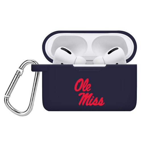 Image of Mississippi Ole Miss Rebels Silicone Case Cover Compatible with Apple AirPods Pro Battery Case (Navy)