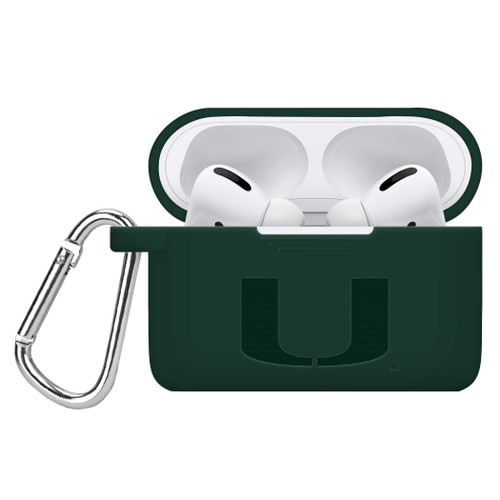 Image of Miami Hurricanes Engraved Compatible with Apple AirPods Pro Case Cover (Green)