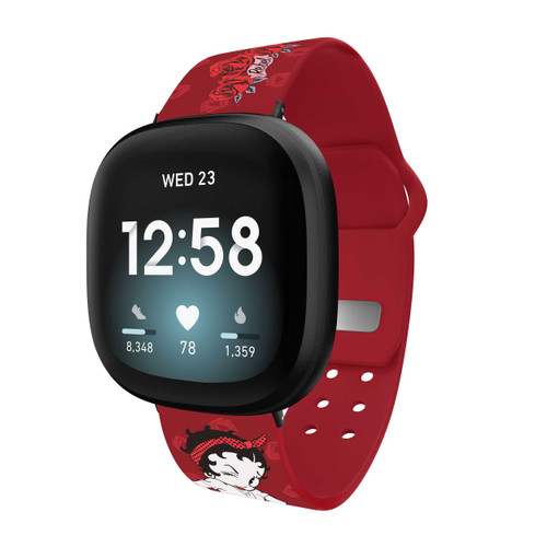 Image of Betty Boop Romantic Rebel Fearless HD Watch Band Compatible with Fitbit Versa 3 and Sense