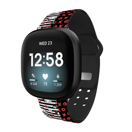 Image of Betty Boop Romantic Rebel Lipstick Pattern HD Watch Band Compatible with Fitbit Versa 3 and Sense