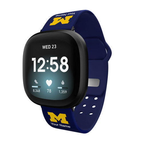Michigan Wolverines CUSTOM HD Watch Band Compatible with Fitbit Versa 3 and Sense