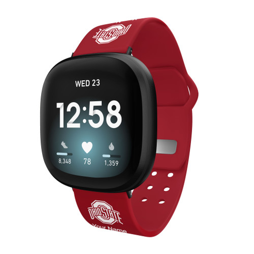 Ohio State Buckeyes CUSTOM HD Watch Band Compatible with Fitbit Versa 3 and Sense - Red