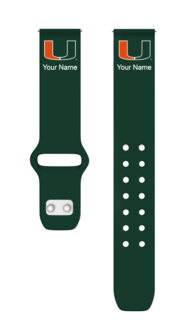 Miami Hurricanes CUSTOM HD Watch Band Compatible with Quick Change Watch