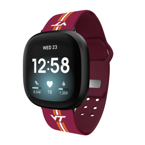 Virginia Tech Hokies HD Watch Band Compatible with Fitbit Versa 3 and Sense - Stripes