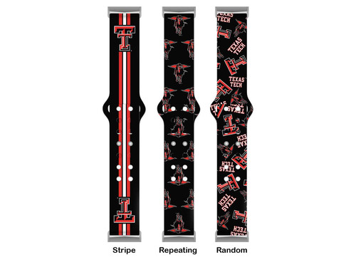 Image of Texas Tech Red Raiders HD Watch Band Compatible with Fitbit Versa 3 and Sense - Stripes