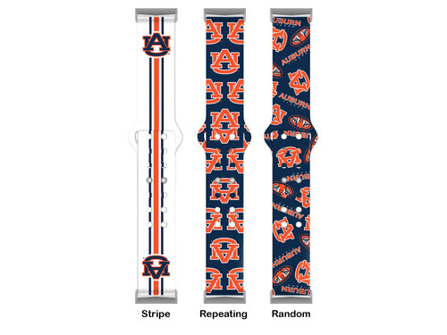 Auburn Tigers HD Watch Band Compatible with Fitbit Versa 3 and Sense - Stripes