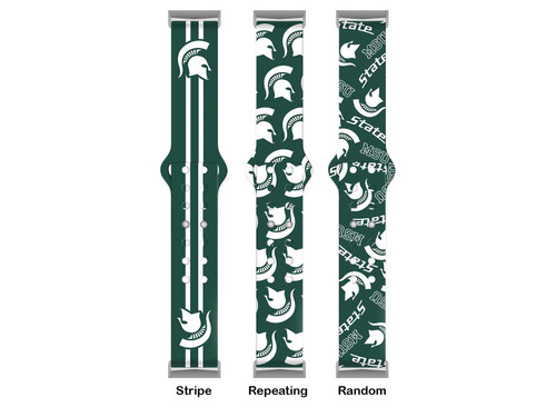 Image of Michigan State Spartans HD Watch Band Compatible with Fitbit Versa 3 and Sense - Repeating
