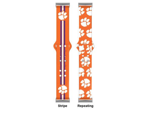 Image of Clemson Tigers HD Watch Band Compatible with Fitbit Versa 3 and Sense - Repeating