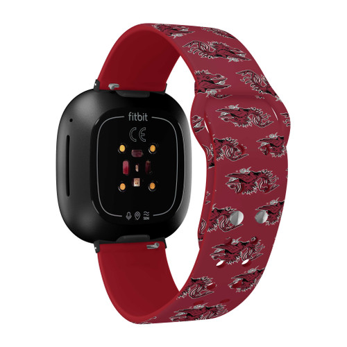 Image of South Carolina Gamecocks HD Watch Band Compatible with Fitbit Versa 3 and Sense - Repeating
