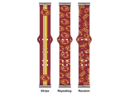 Image of Iowa State Cyclones HD Watch Band Compatible with Fitbit Versa 3 and Sense - Repeating