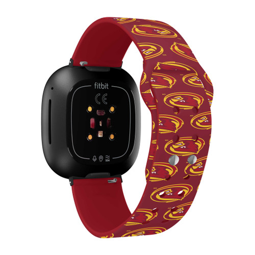 Image of Iowa State Cyclones HD Watch Band Compatible with Fitbit Versa 3 and Sense - Repeating