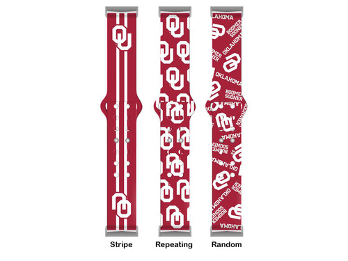 Image of Oklahoma Sooners HD Watch Band Compatible with Fitbit Versa 3 and Sense - Repeating