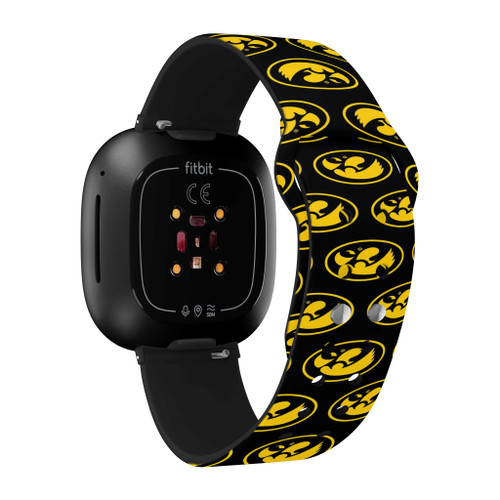 Image of Iowa Hawkeyes HD Watch Band Compatible with Fitbit Versa 3 and Sense - Repeating