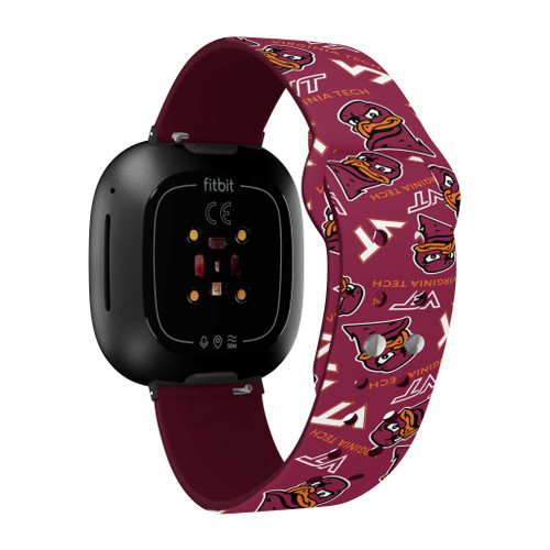 Image of Virginia Tech Hokies HD Watch Band Compatible with Fitbit Versa 3 and Sense - Random Pattern