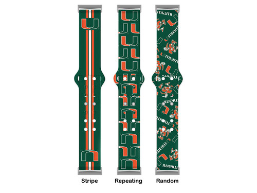 Miami Hurricanes HD Watch Band Compatible with Fitbit Versa 3 and Sense - Random Pattern