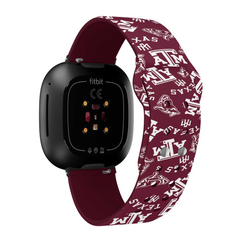Image of Texas A&M Aggies HD Watch Band Compatible with Fitbit Versa 3 and Sense - Random Pattern