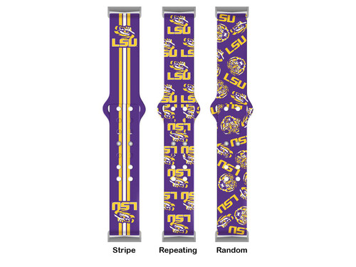 Image of LSU Tigers HD Watch Band Compatible with Fitbit Versa 3 and Sense - Random Pattern