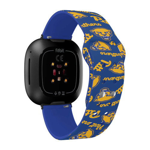 Image of Pittsburgh Panthers Lions HD Watch Band Compatible with Fitbit Versa 3 and Sense - Random Pattern