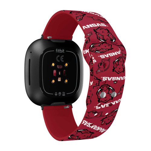 Image of Arkansas Razorbacks HD Watch Band Compatible with Fitbit Versa 3 and Sense - Random Pattern