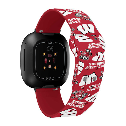 Image of Wisconsin Badgers HD Watch Band Compatible with Fitbit Versa 3 and Sense - Random Pattern