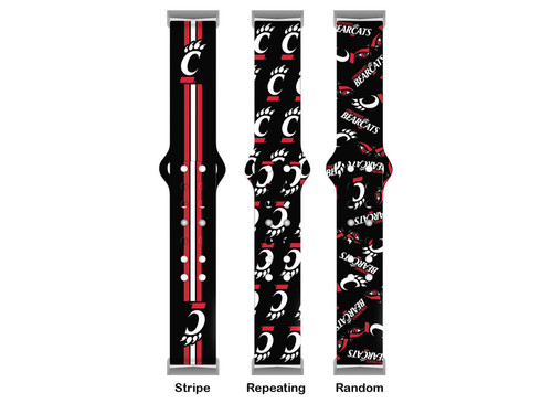 Image of Cincinnati Bearcats HD Watch Band Compatible with Fitbit Versa 3 and Sense - Random Pattern