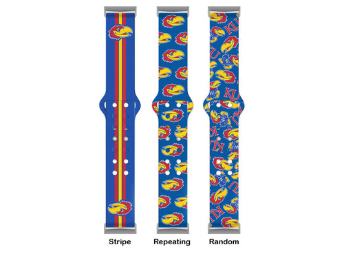 Image of Kansas Jayhawks HD Watch Band Compatible with Fitbit Versa 3 and Sense - Random Pattern
