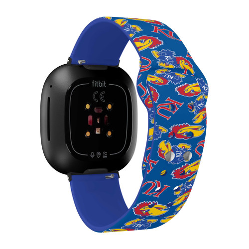 Image of Kansas Jayhawks HD Watch Band Compatible with Fitbit Versa 3 and Sense - Random Pattern