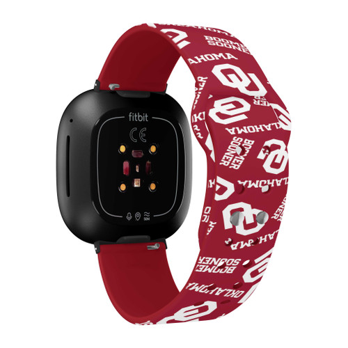 Image of Oklahoma Sooners HD Watch Band Compatible with Fitbit Versa 3 and Sense - Random Pattern
