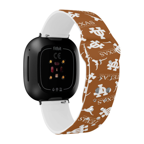 Image of Texas Longhorns HD Watch Band Compatible with Fitbit Versa 3 and Sense - Random Pattern