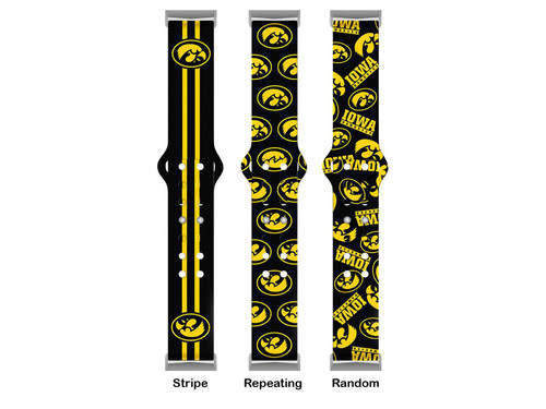 Image of Iowa Hawkeyes HD Watch Band Compatible with Fitbit Versa 3 and Sense - Random Pattern