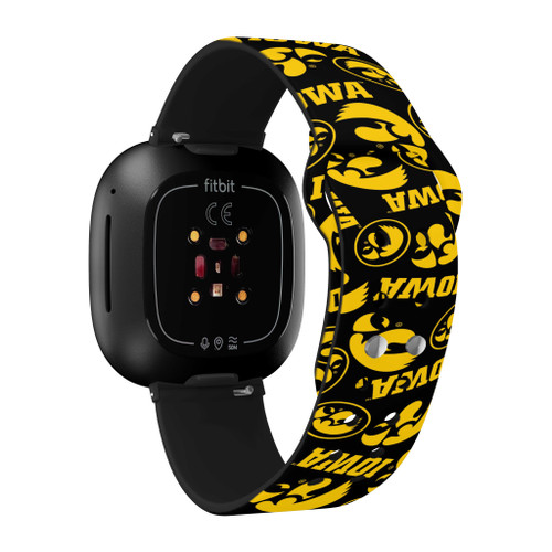 Image of Iowa Hawkeyes HD Watch Band Compatible with Fitbit Versa 3 and Sense - Random Pattern
