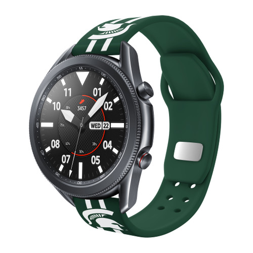 Michigan State Spartans HD Watch Band Compatible with Samsung Galaxy Watch - Stripes