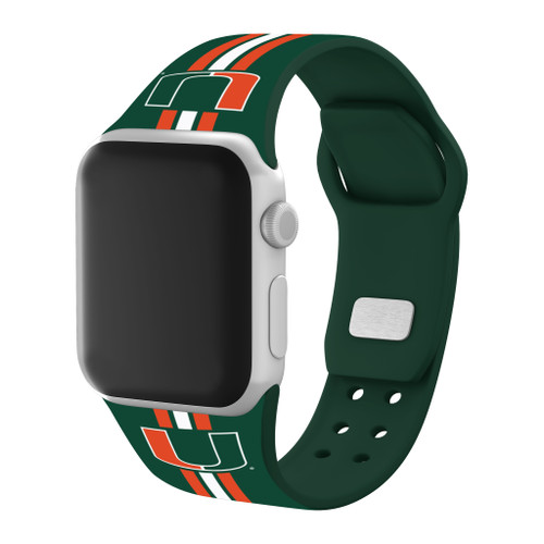 Miami Hurricanes HD Compatible with Apple Watch Band - Stripes