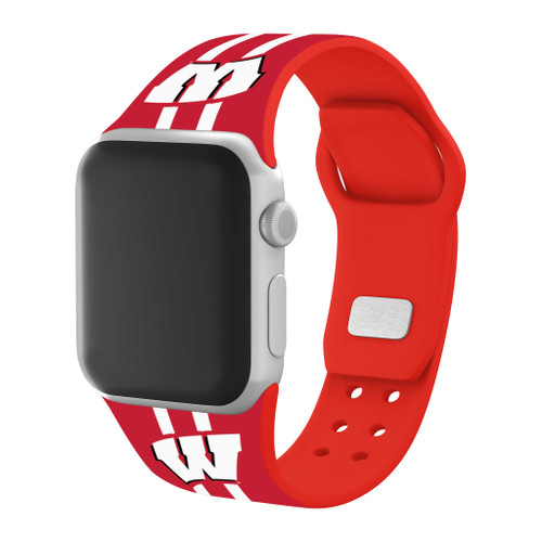 Image of Wisconsin Badgers HD Watch Band Compatible with Apple Watch - Stripes
