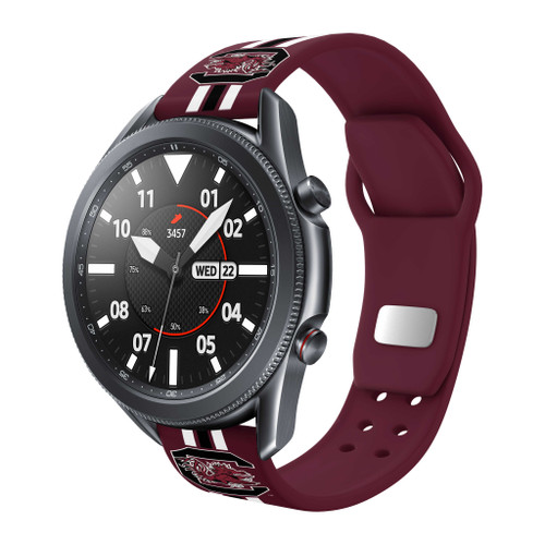 Image of South Carolina Gamecocks HD Watch Band Compatible with Samsung Galaxy Watch - Stripes