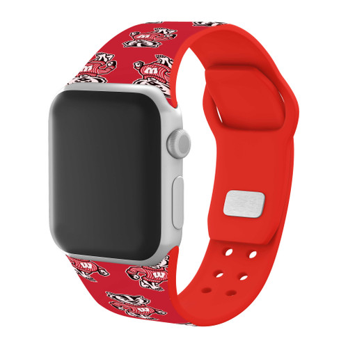 Image of Wisconsin Badgers HD Watch Band Compatible with Apple Watch - Repeating