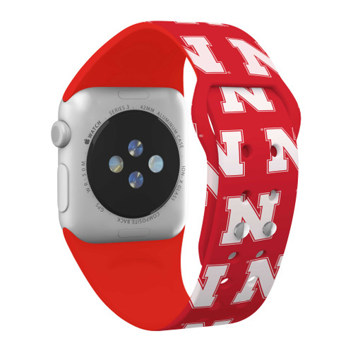 Image of Nebraska Huskers HD Watch Band Compatible with Apple Watch - Repeating