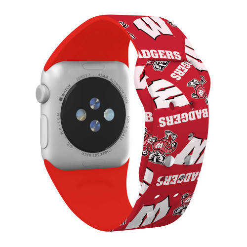 Image of Wisconsin Badgers HD Watch Band Compatible with Apple Watch - Random Pattern