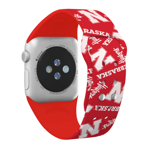 Image of Nebraska Huskers HD Watch Band Compatible with Apple Watch - Random Pattern