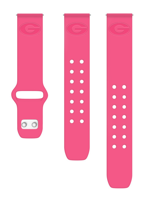 Georgia Bulldogs Engraved Silicone Sport Quick Change Watch Band - Pink