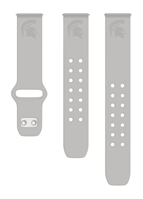 Michigan State Spartans Engraved Silicone Sport Quick Change Watch Band - Gray
