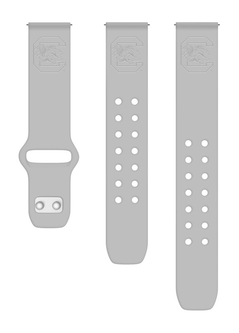 Image of South Carolina Gamecocks Engraved Silicone Sport Quick Change Watch Band - Gray