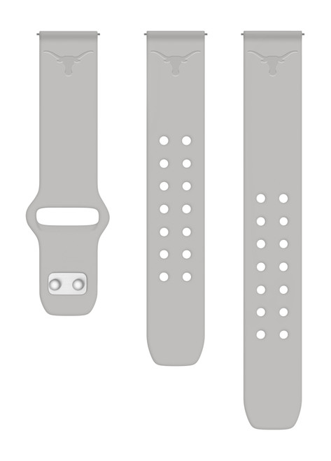Texas Longhorns Engraved Silicone Sport Quick Change Watch Band - Gray