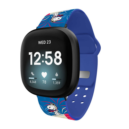 Image of Peanuts Patriotic Fireworks HD Watch Band Compatible with Fitbit Versa 3 & Sense