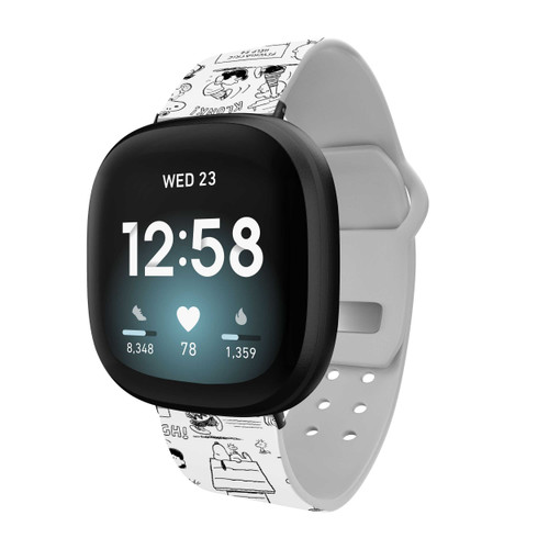 Image of Peanuts Classic Comic Style HD Watch Band Compatible with Fitbit Versa 3 and Sense