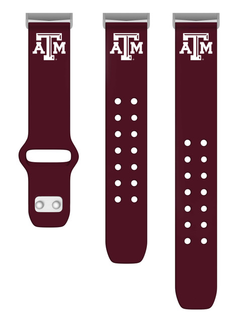 Image of Texas A&M Aggies Silicone Watch Band Compatible with Fitbit Versa 3 and Sense (Maroon)
