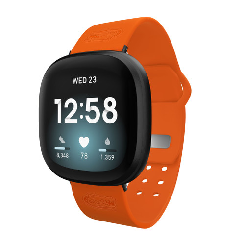 Florida Gators Engraved Silicone Watch Band Compatible with Fitbit Versa 3 and Sense (Orange)