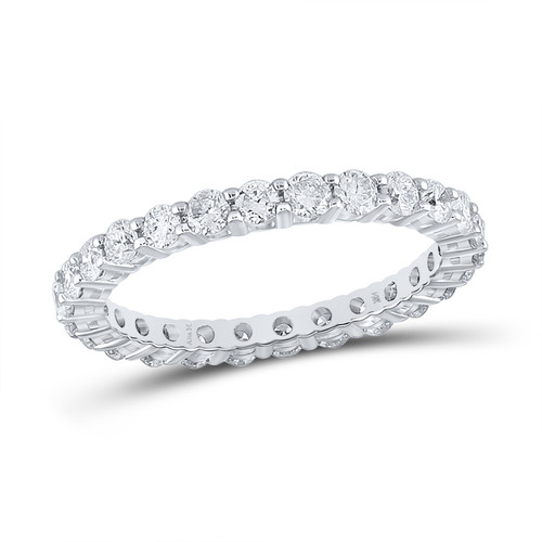 14kt White Gold Womens Round Diamond Classic Eternity Ring 1-1/2 Cttw Style 152050